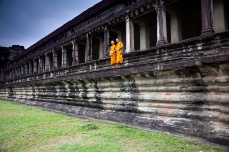 Angkor Complex Monks Cambodia