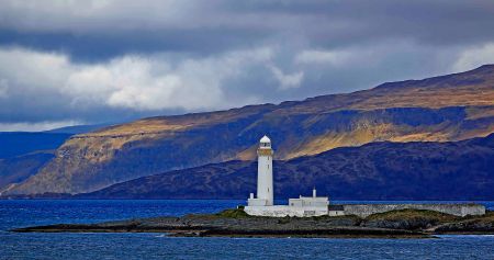Lighthouse on the way to Mull Island - love the colors and shadows.