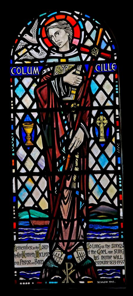 Iona Abbey stained-glass.